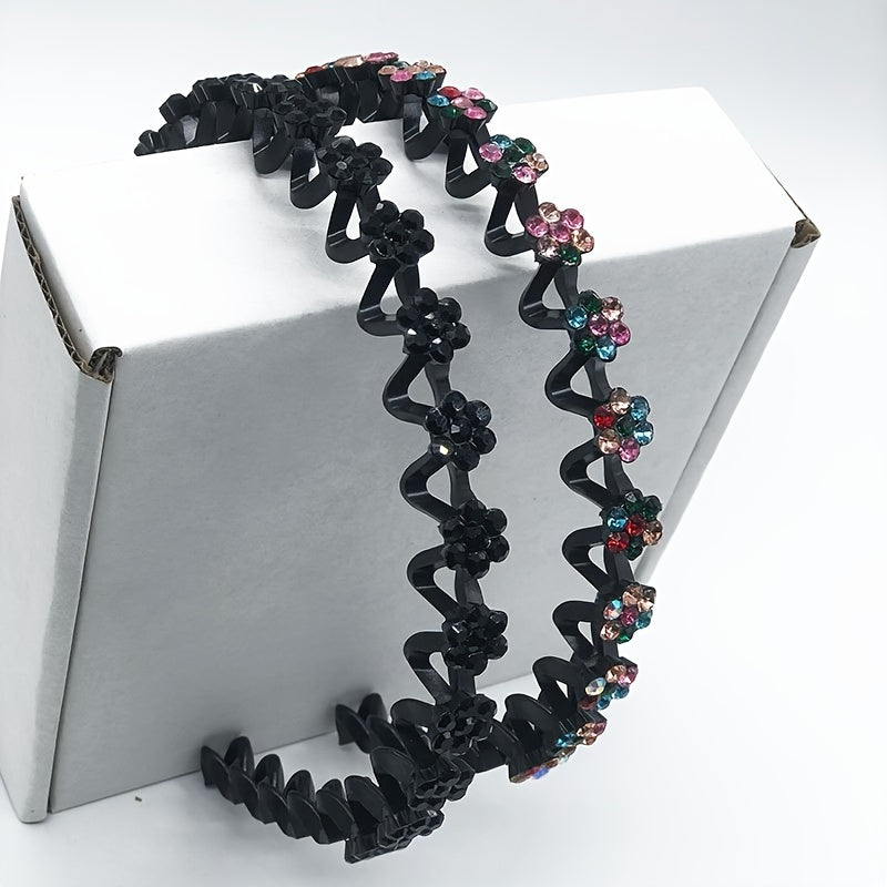 Винтажный стиль, набор из 4-х заколок для волос в виде цветков с стразами, изготовленных из пластика, для нарядного оформления и укладки волос.