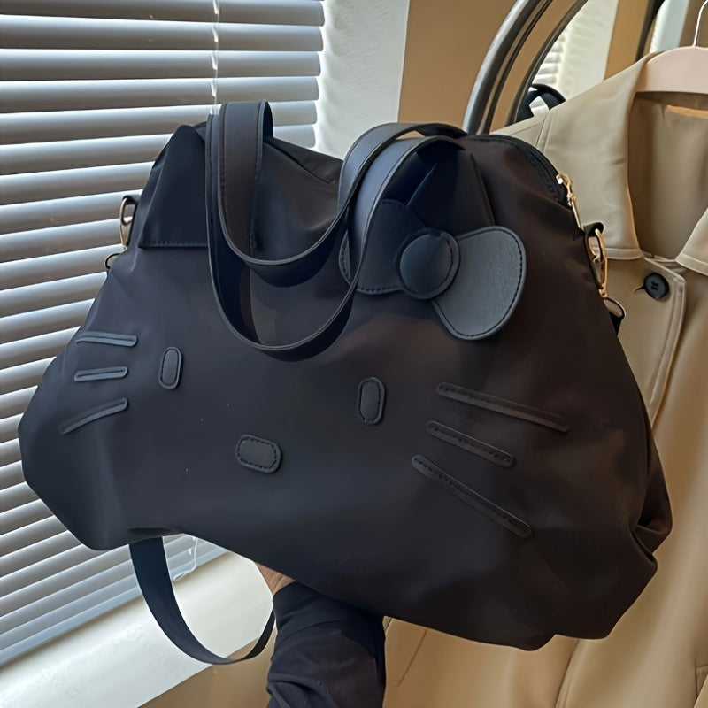 Large Capacity Nylon Travel Sports Bag for Women with Adjustable Shoulder Strap