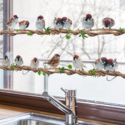 Contemporary Bird on Branch Window Cling Reusable Static Decal for Bedroom Living Room Kitchen