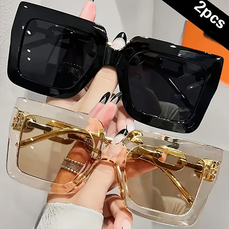 Oversized Women's Fashion Glasses Large Square Frames for Beach and Travel