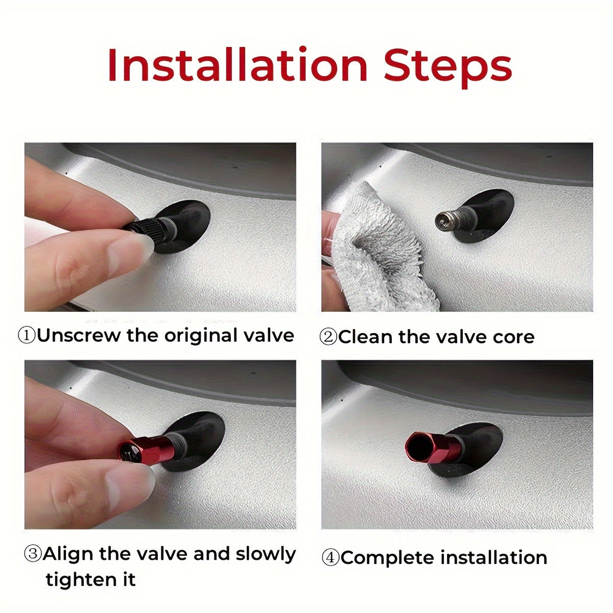 Set Of 4 Aluminum Gold Valve Stem Caps Car Tire Accessories