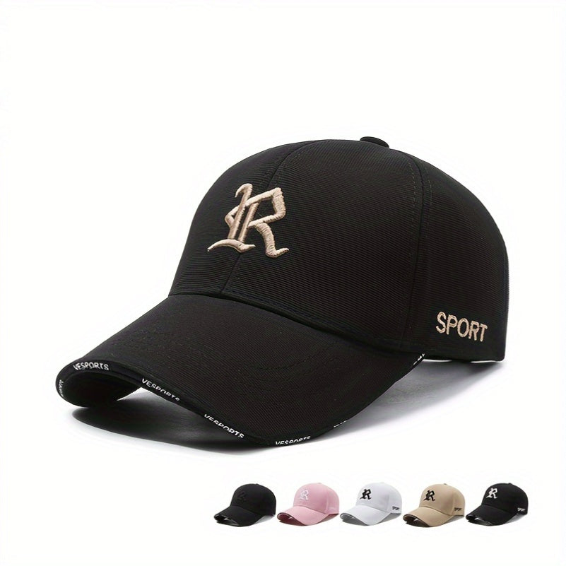 Unisex 3D Embroidered Letter Baseball Cap Polyester Adjustable Breathable UV Protection for Outdoor Sports