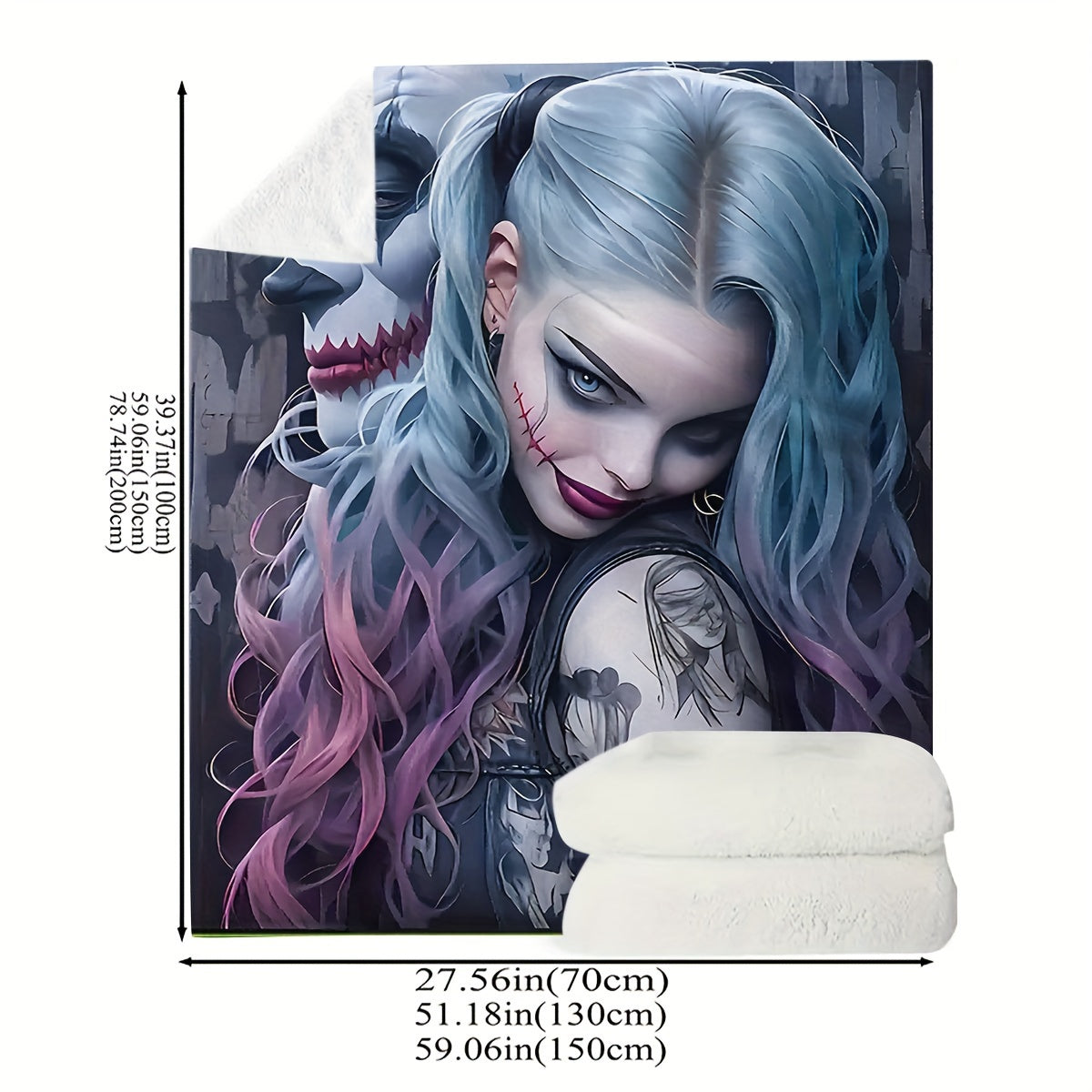 Cozy Clown-Themed Halloween Flannel Blanket for Couch Bed Camping and Travel