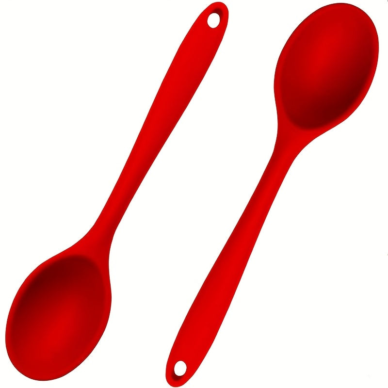 Silicone Cooking Spoon Set 2 or 4 Pieces for Stirring and Mixing