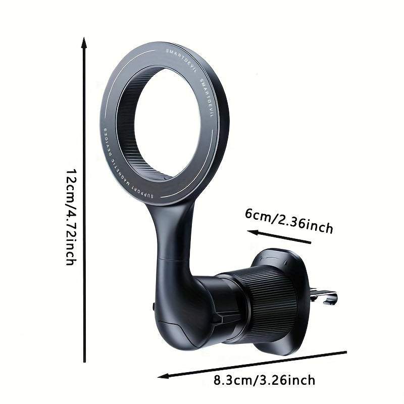 Soporte de teléfono para ventilación de coche universal negro con rotación de 360° y soporte magnético