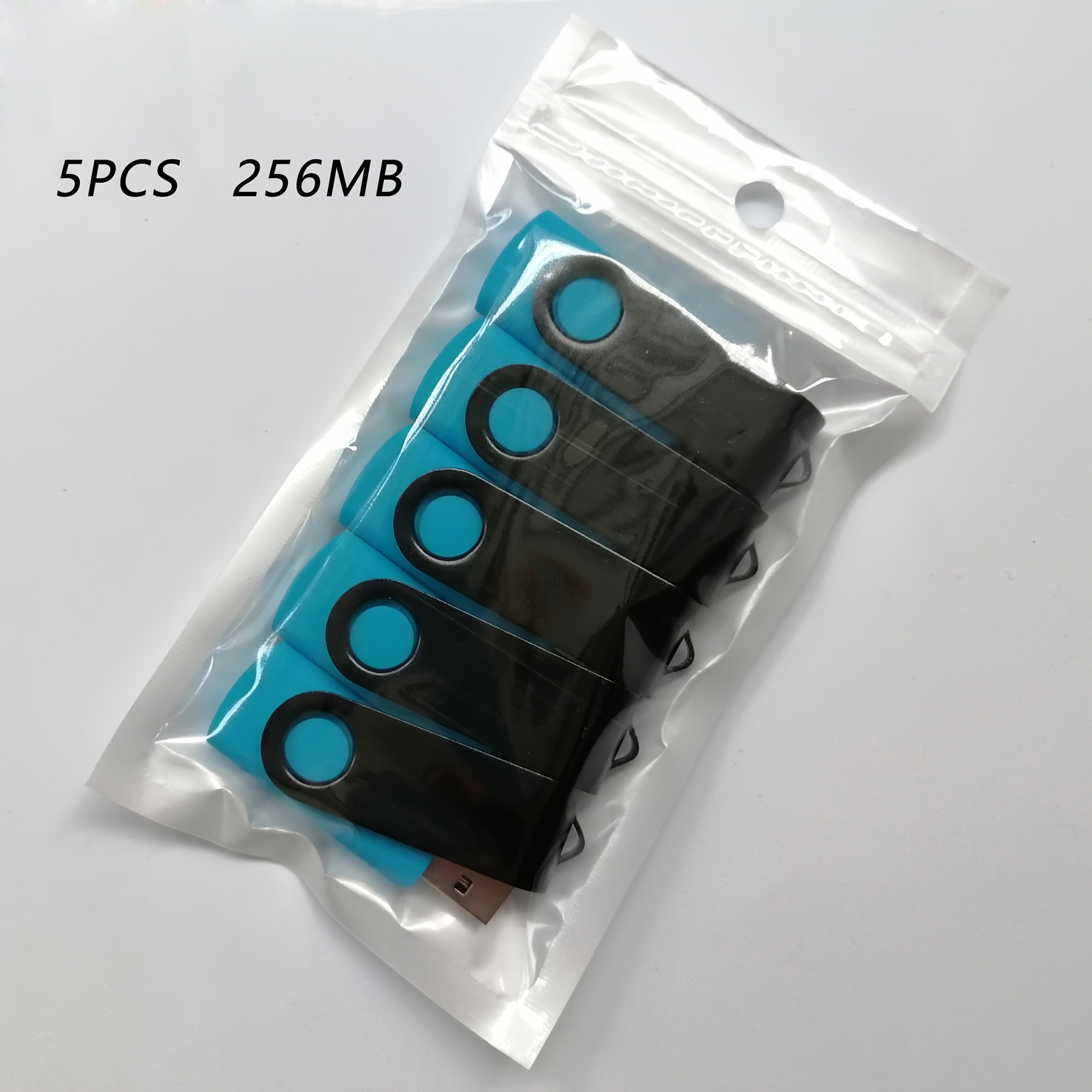 5-to'plam Ko'k USB 2.0 flesh drayverlari 128MB 256MB 512MB PC Mac uchun zaxira nusxasi