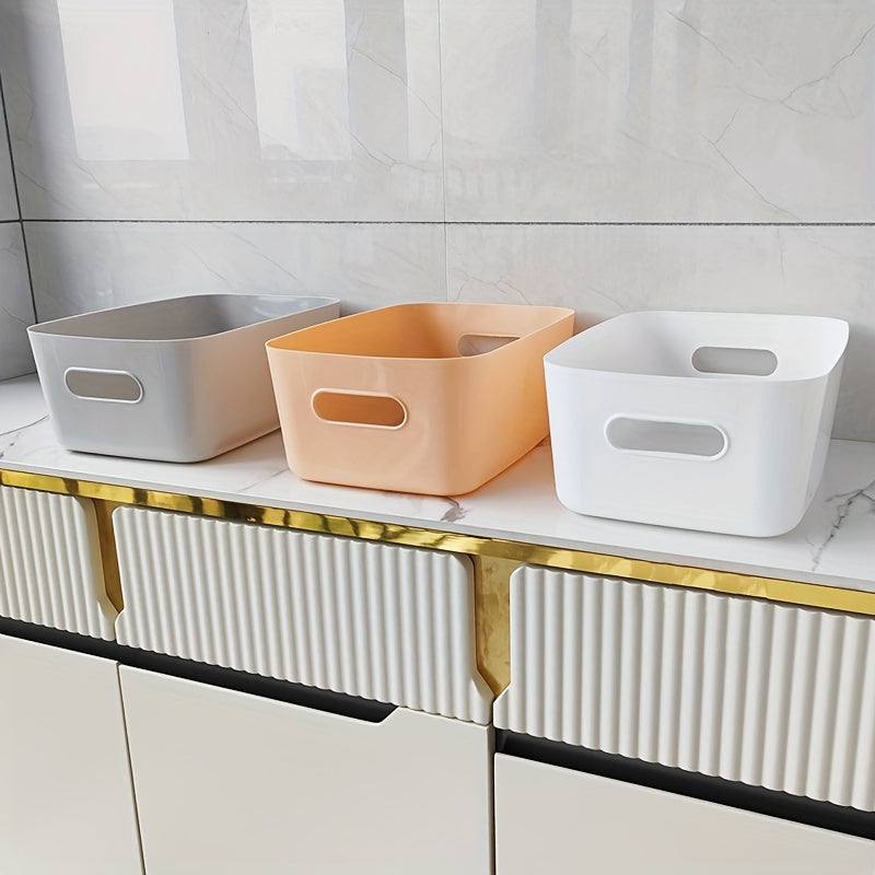 Large Plastic Storage Basket for Cosmetics and Sundries with Multiple Compartments
