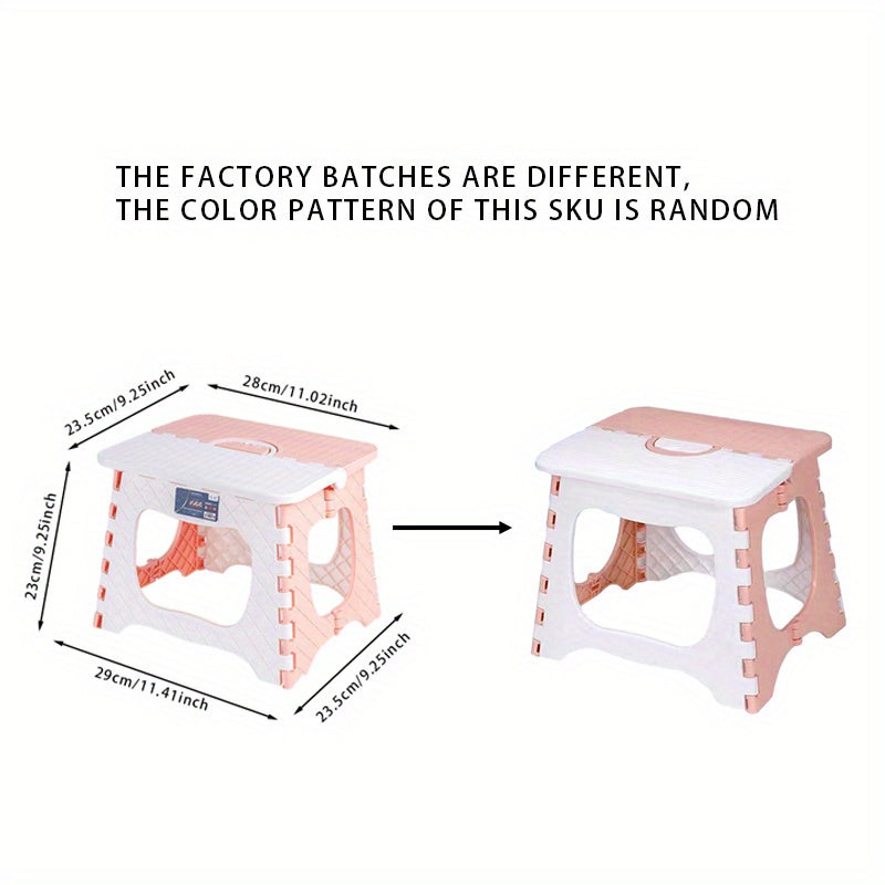 Thickened Plastic Folding Stool Portable Mini Outdoor Chair Bench Black