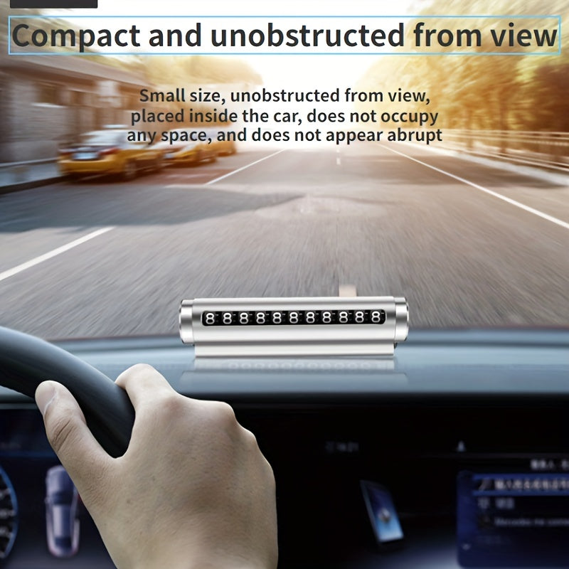 Alloy Car Parking Notification Sign with Adjustable Rolling Digits and Phone Number Plate