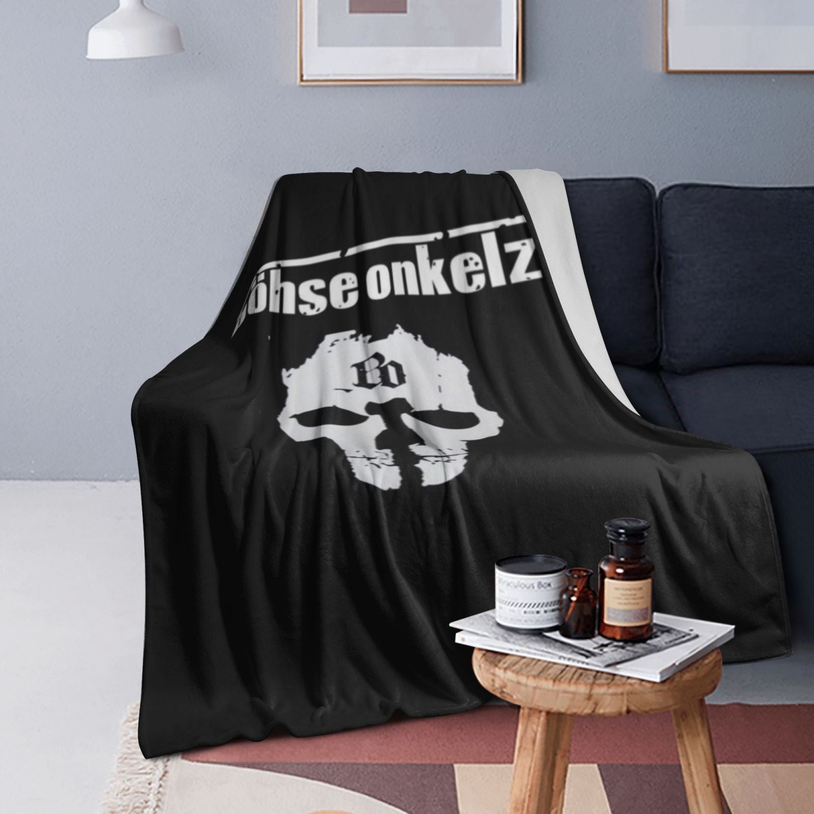 Cozy Flannel Throw Blanket with Digital Print for Sofa and Bed