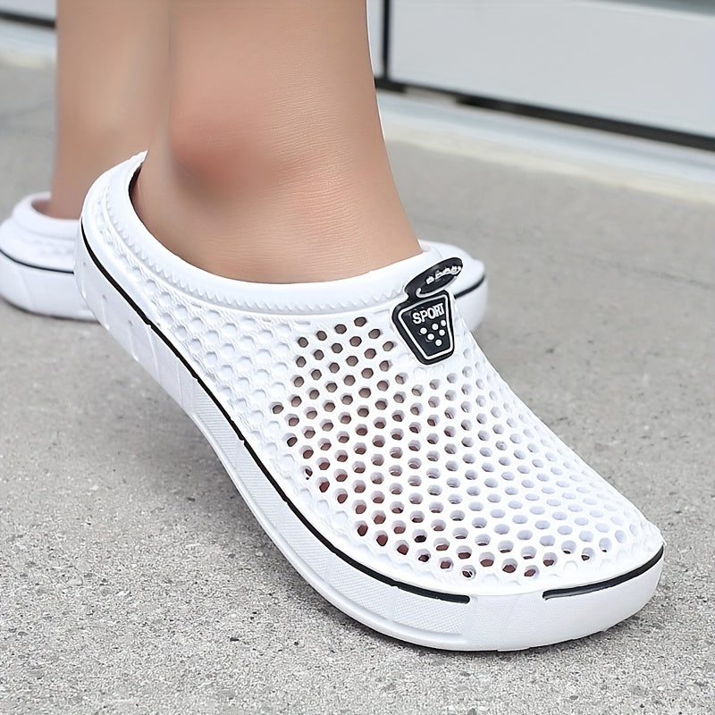 Women's Solid Color Flat Clogs Slide-On Non-Slip Outdoor Casual Shoes