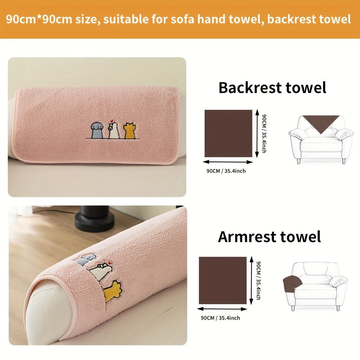 Plush Sofa Slipcover and Pillowcase Protects Furniture in Any Room