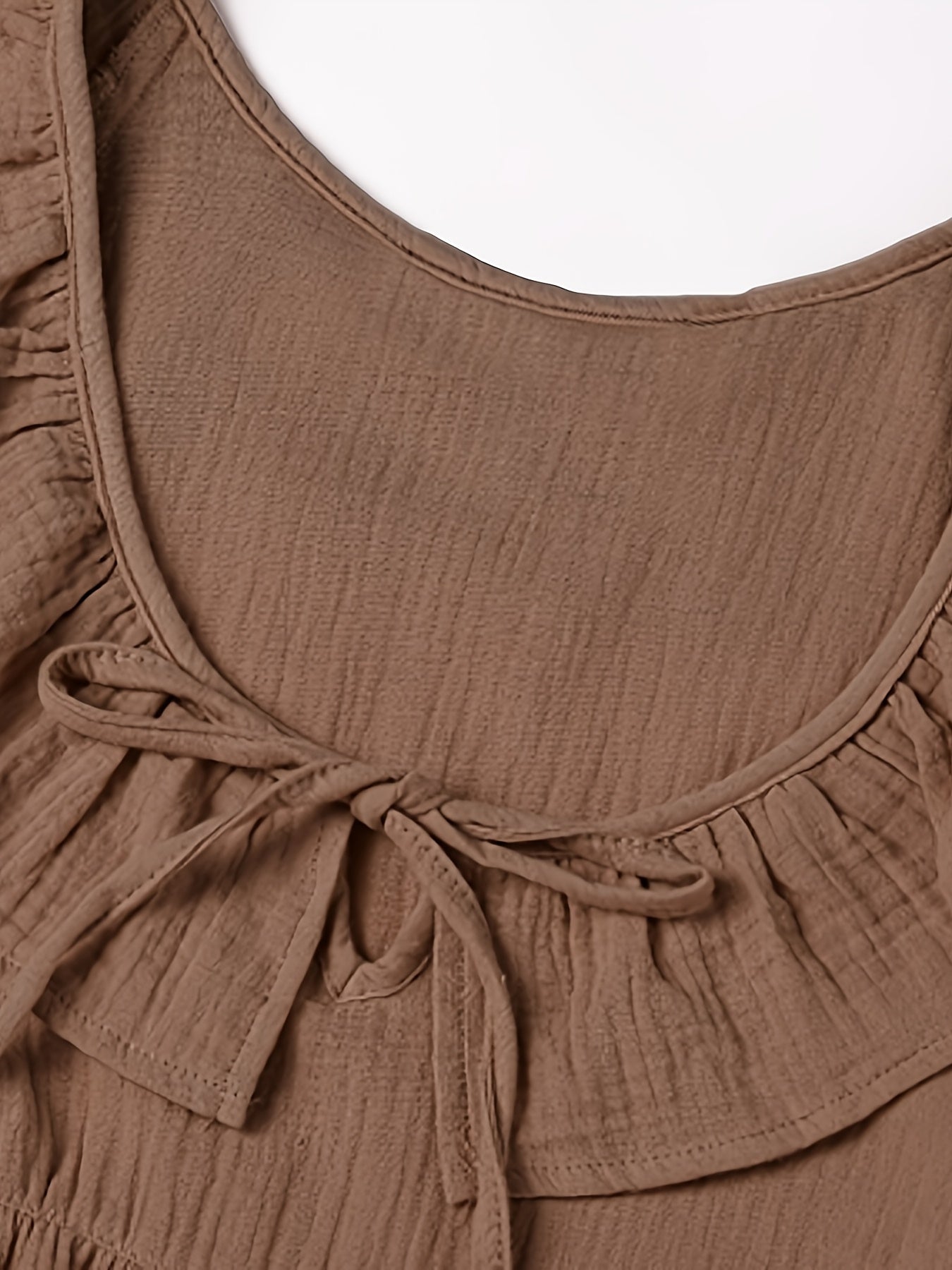 Plus Size Women's Ruffled Viscose Blouse with Ruffled Neck and Drawstring Waist