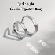 Anillos de proyección para parejas de plata de ley chapados en oro blanco, joyería de ilusión óptica para el Día de San Valentín