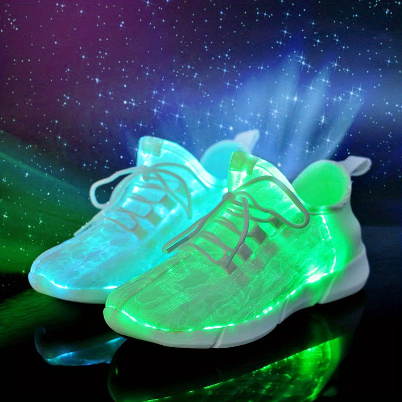 Unisex Casual Luminous Sneakers Breathable LED Rechargeable Running Shoes