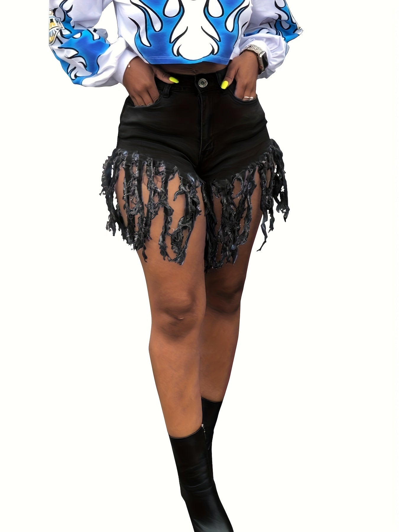 Women’s Stretchy Hip-Hugging Fringe Panties Large Size Washable Straight Leg