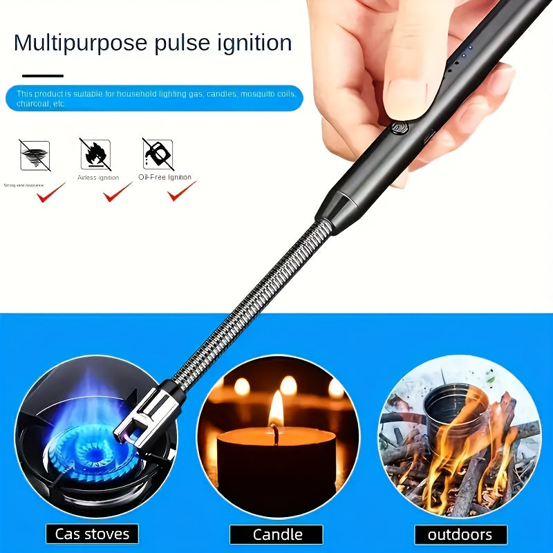 Universal metall USB qayta to'ldiriladigan shamollarga qarshi arc yong'og'i, shamlar va BBQ uchun