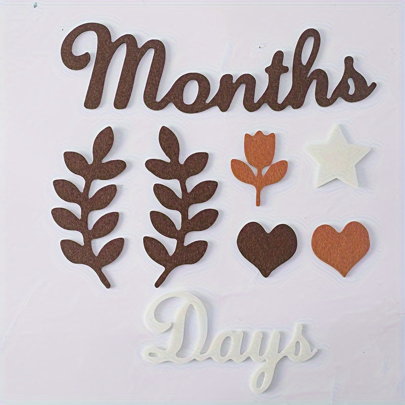 Набор карточек-меток для вех, изготовленных из нетканого материала, с милыми дизайнами для записи роста.