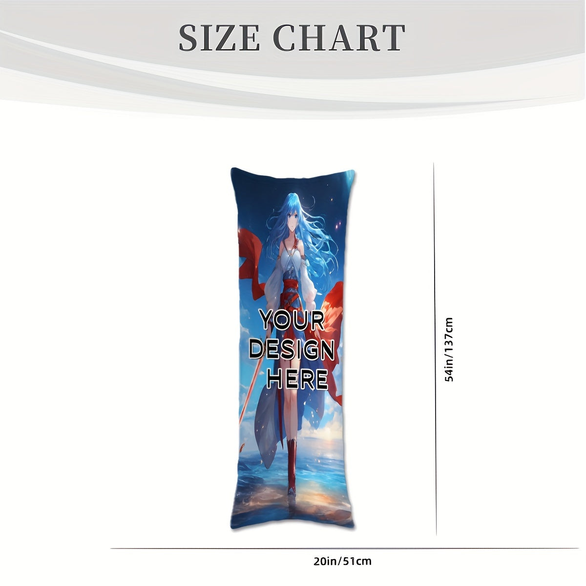 Double-Sided Custom Anime Body Pillow Cover 50x137cm Plush Zippered Cushion Case