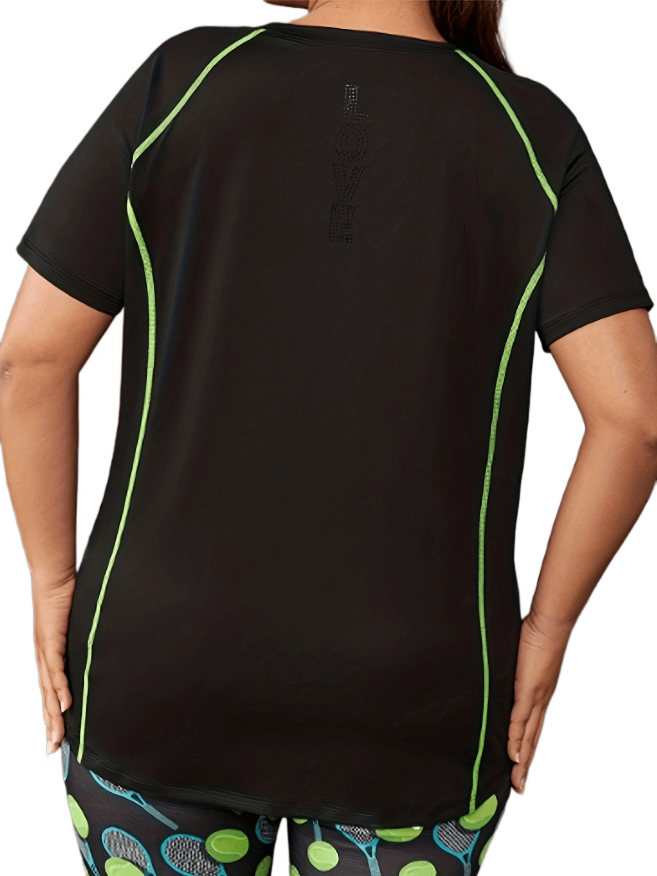 Plus Size Women's High Elasticity Breathable Workout T-Shirt for Yoga and Gym