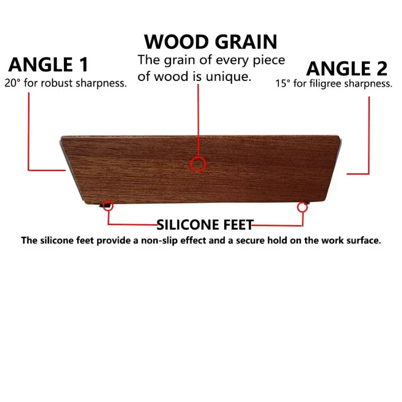 Magnetic Knife Sharpener with Diamond Stone and Adjustable Angle Wooden Grinding System