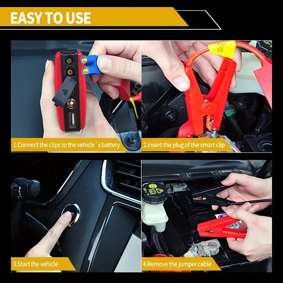 Portable Car Jump Starter Power Bank Emergency Charger for Gasoline Diesel Vehicles