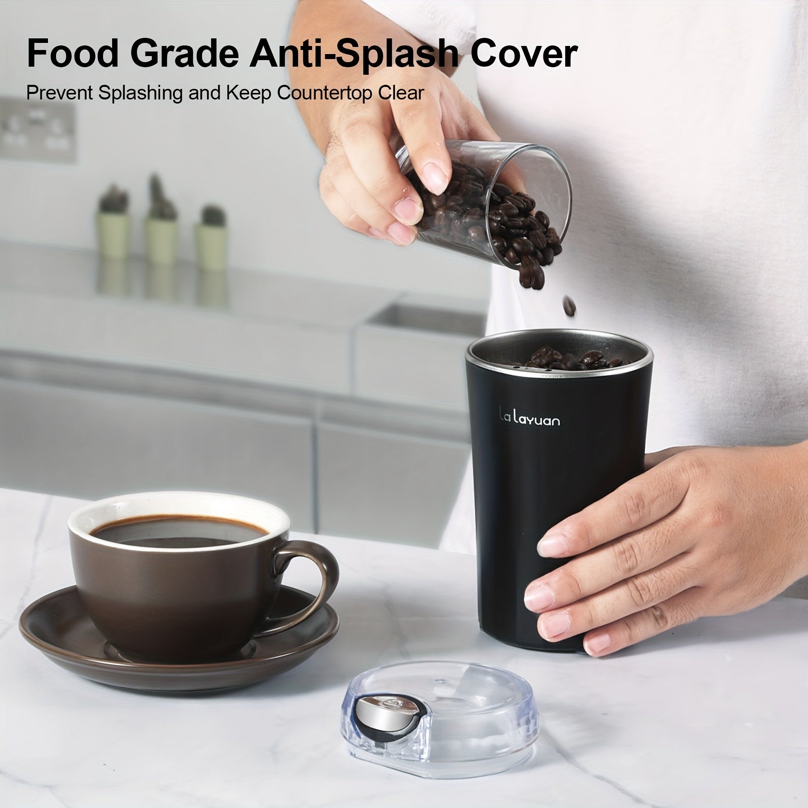 Electric Coffee Bean Grinder 200W, 12-Cup Capacity, Multifunctional Food Processor