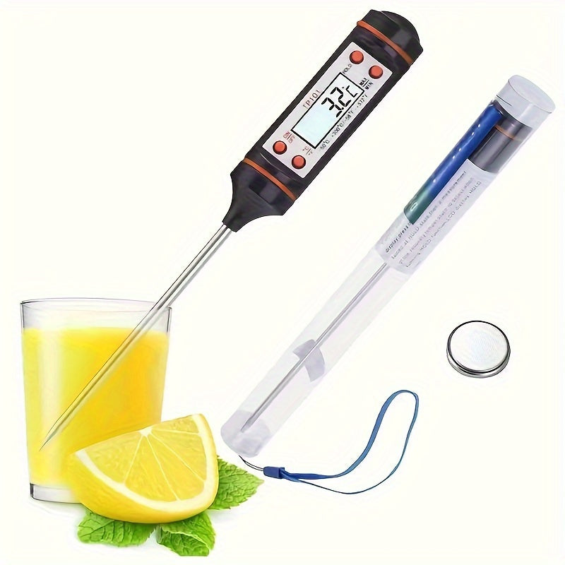 Digital Cooking Thermometer with Stainless Steel Probe for BBQ Baking and Milk Heating