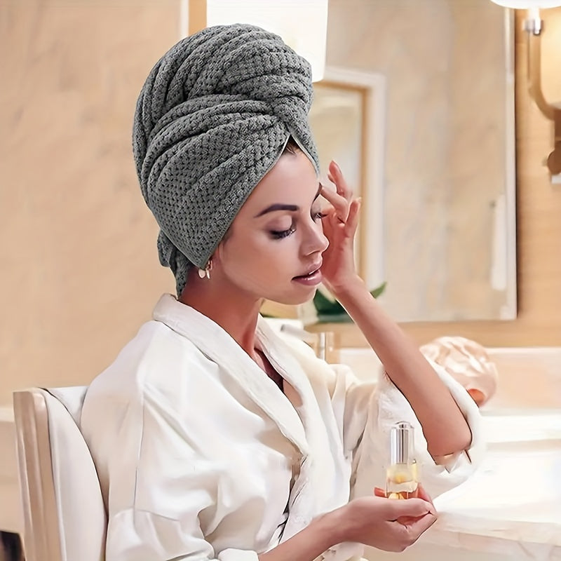 Women Microfiber Hair Towel Wrap Soft Quick Dry Water Absorbent Cap