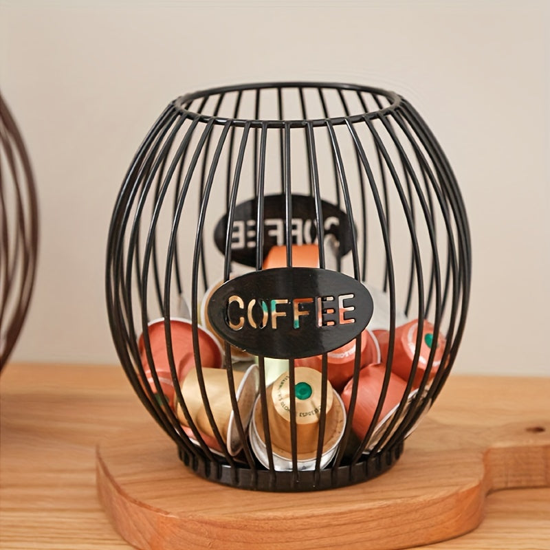 Organizador de cápsulas de café de hierro para cocina, negro, almacenamiento y exhibición