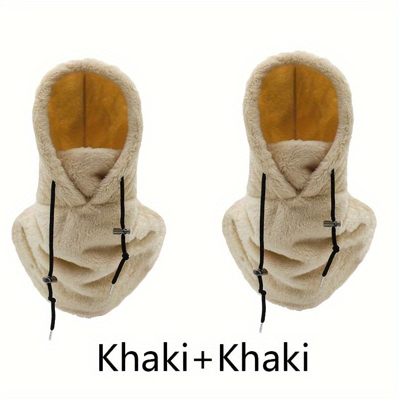 Set of 2 Windproof Fleece Ski Masks and Neck Warmers for Winter Outdoor Activities