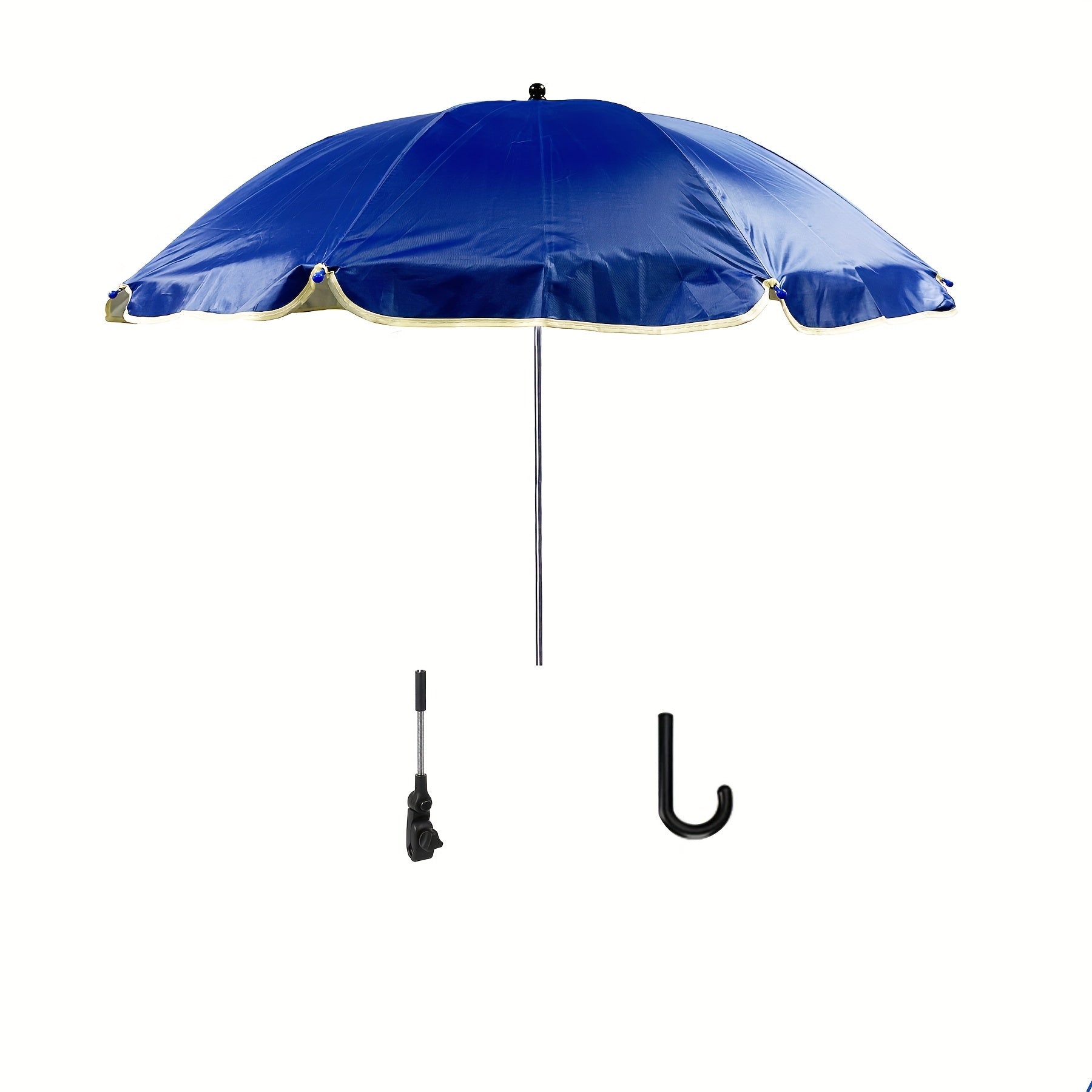 Portable 40-Inch Round Beach Umbrella with Adjustable Height and Wipe-Clean Fabric