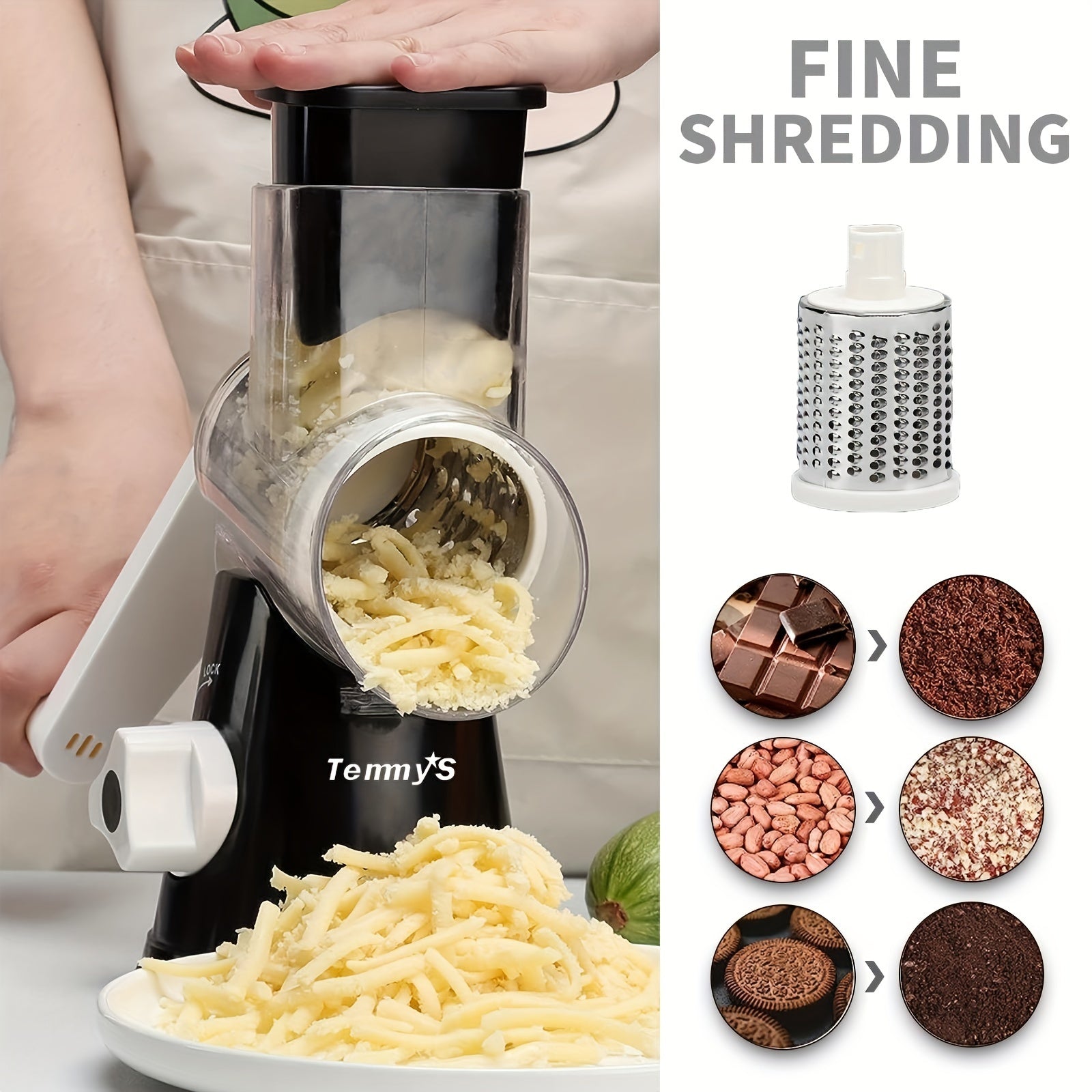 Kitchen Mandoline Slicer with 3 Interchangeable Blades for Vegetables and Cheese
