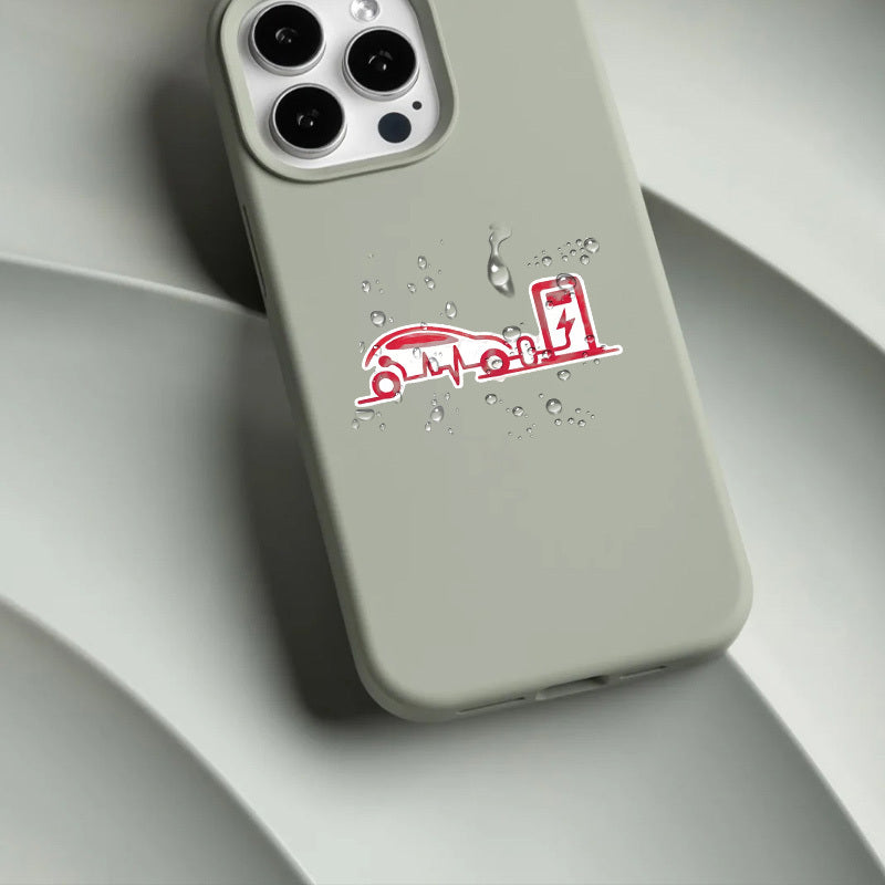 Electric Vehicle Charging Station Heartbeat Sticker Red Car Decal Durable Vinyl