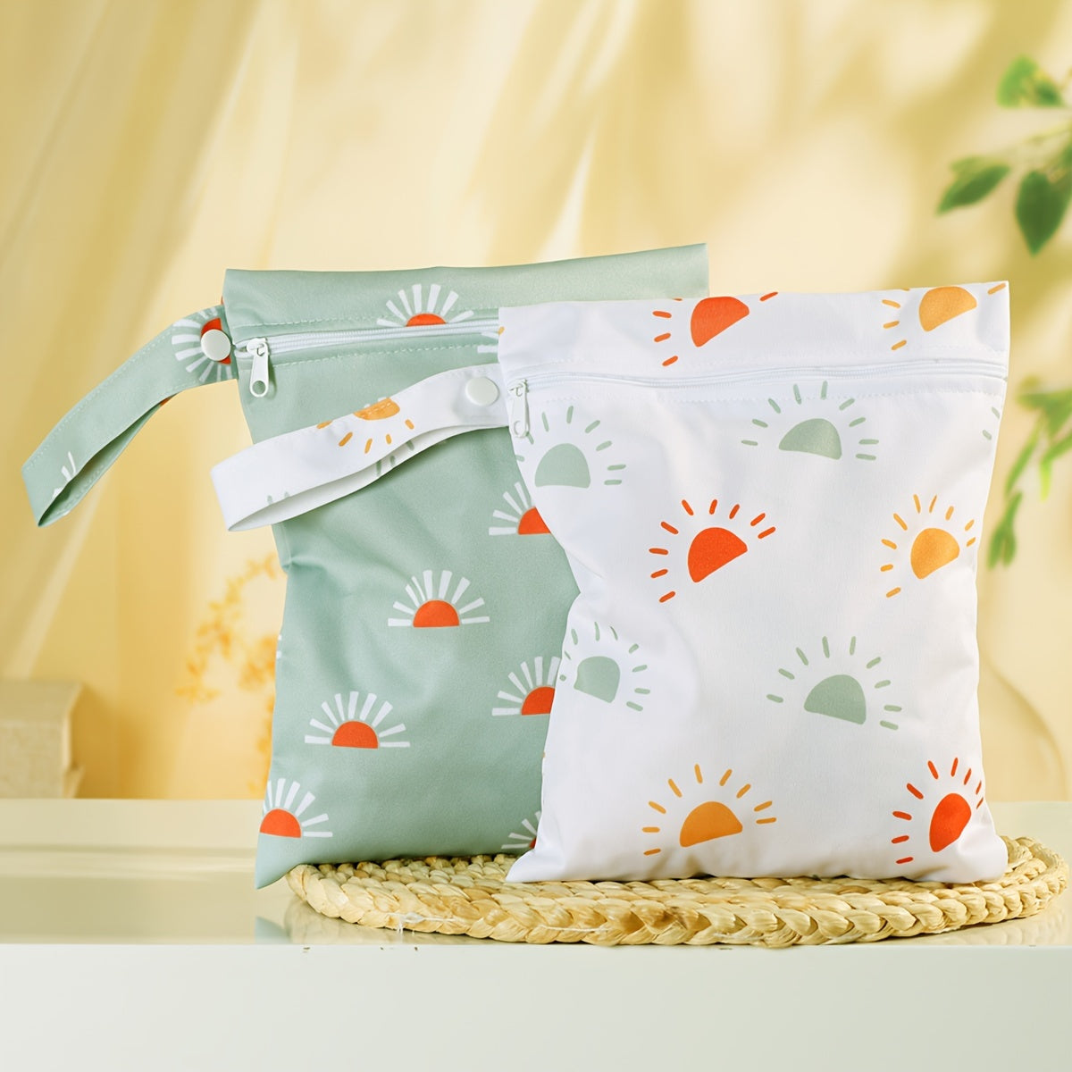 2-Pack Waterproof Wet Dry Bags for Swimmers Gym Clothes Diaper Storage