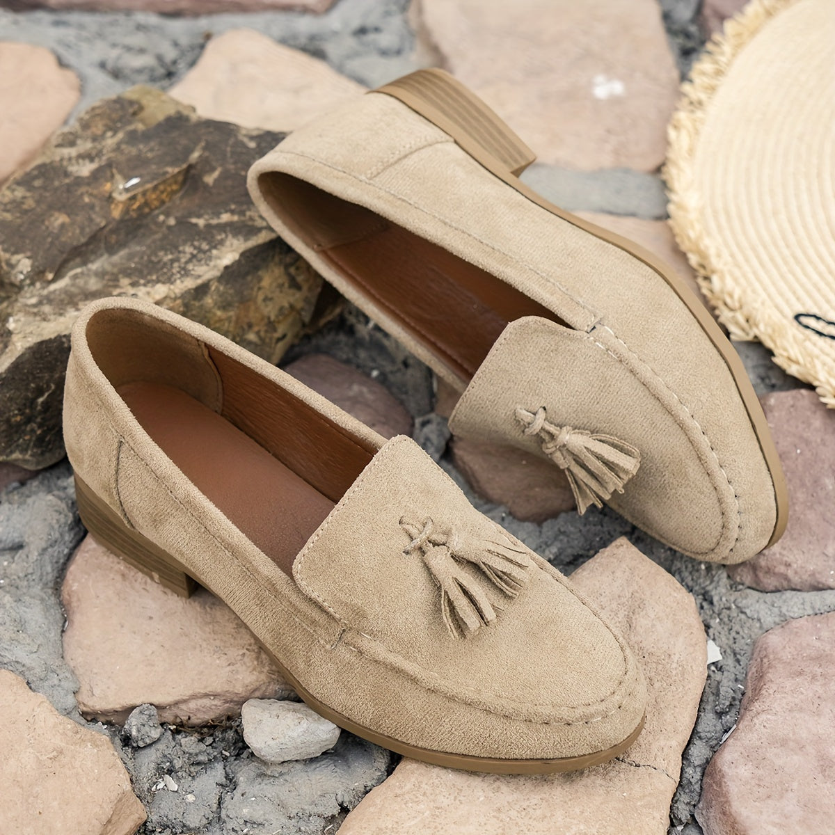 Women's Tassel Loafers Casual Slip-On Shoes Soft Sole Comfortable