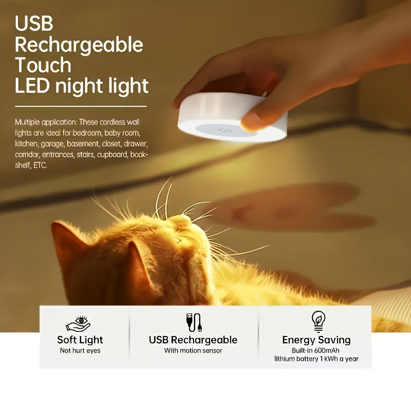 Luz de armario LED con colores ajustables, regulable, recargable por USB, magnética y de montaje en pared