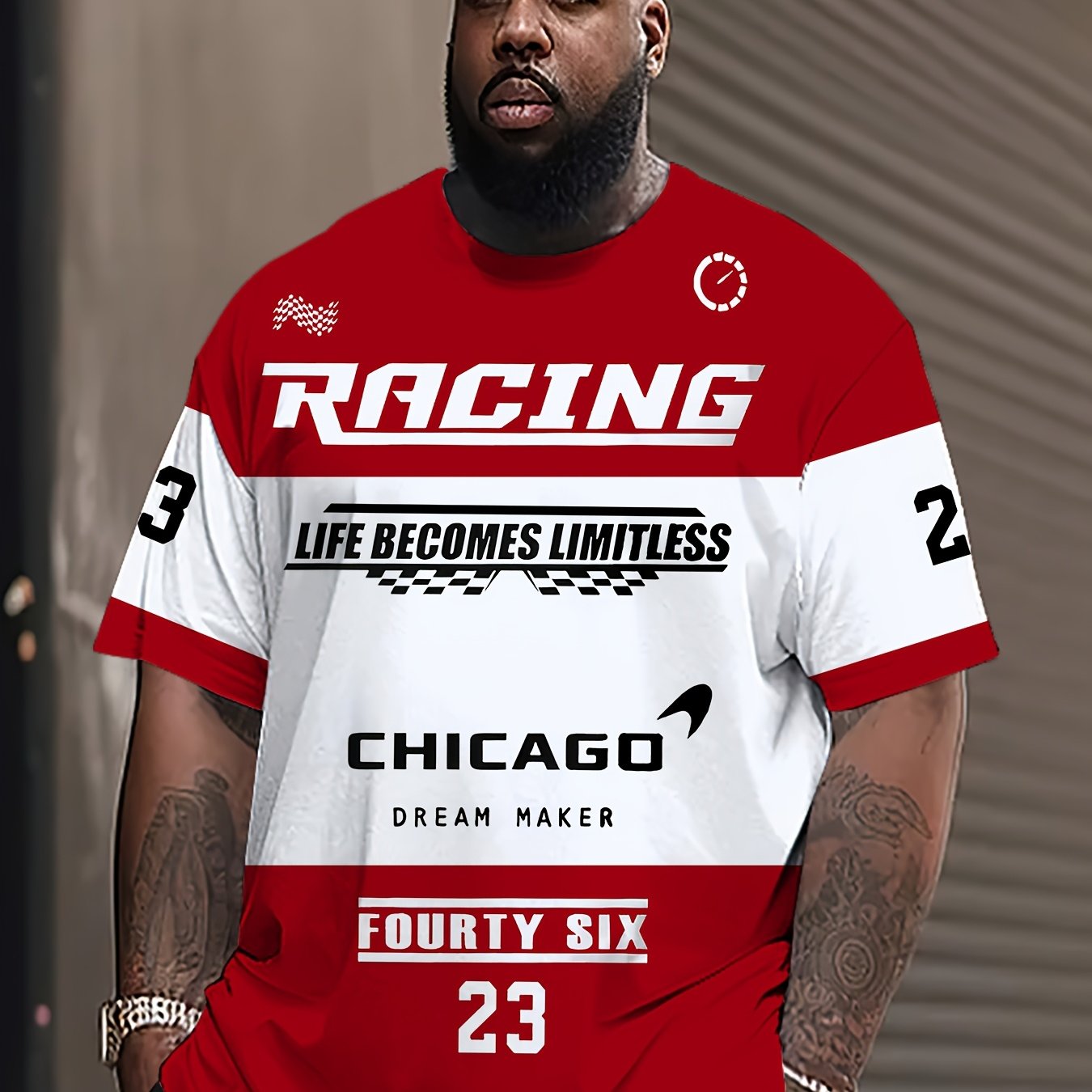 Футболка оверсайз с круглым вырезом большого размера с 3D-числом 23, с принтом по всему полотну, короткий рукав, спортивный повседневный стиль