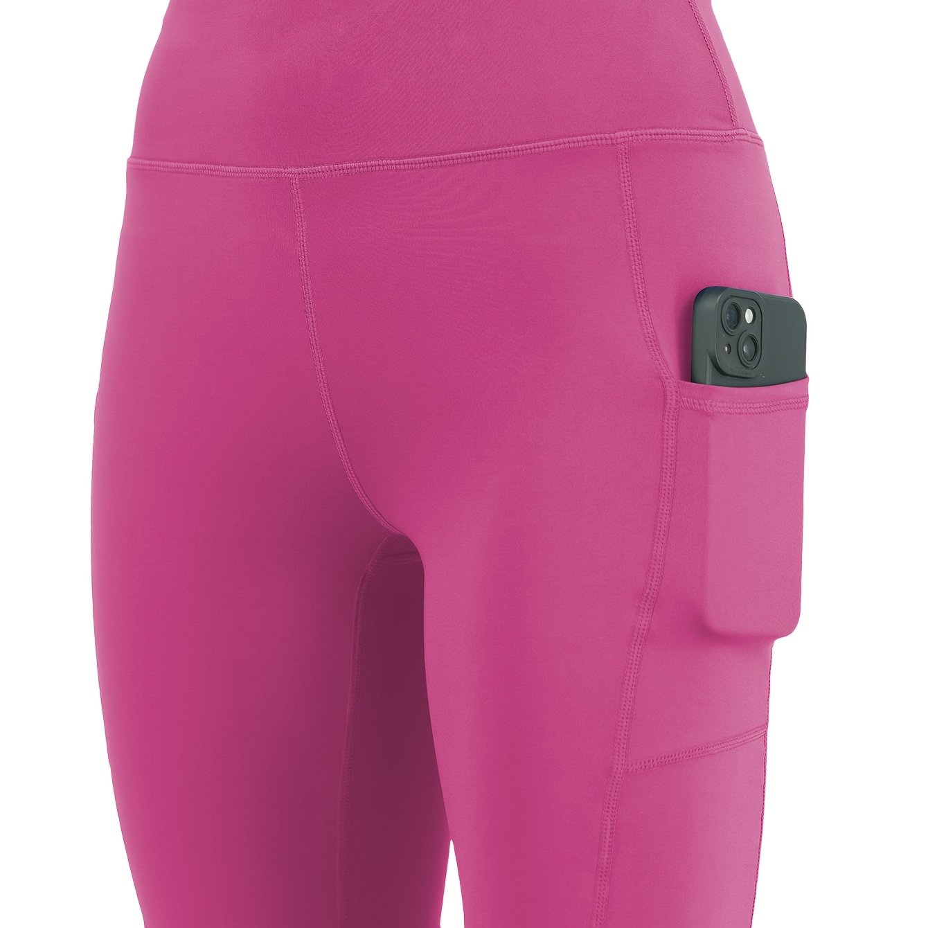 Women's High-Waisted Stretchy Fitness Shorts with Pockets Plus Size Workout Yoga Running