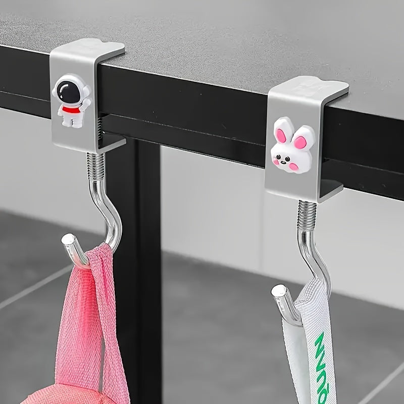 Adjustable Stainless Steel Desk Hooks Set of 3 for Office and School Desks