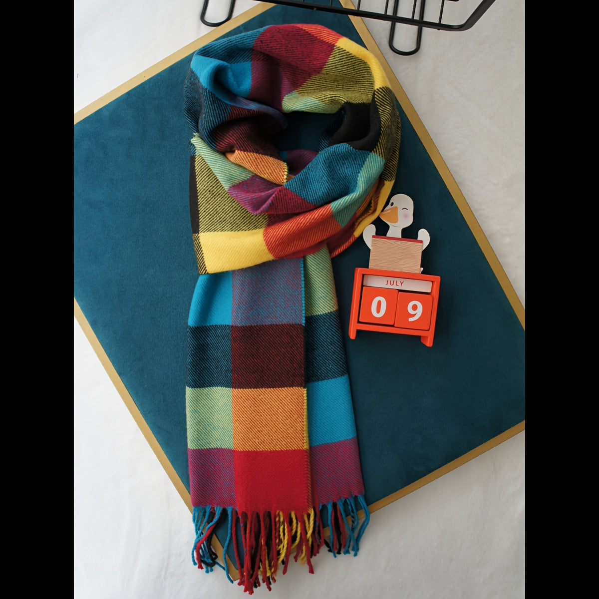 Warm Plaid Scarf for Autumn Winter Imitation Cashmere Vibrant Colors