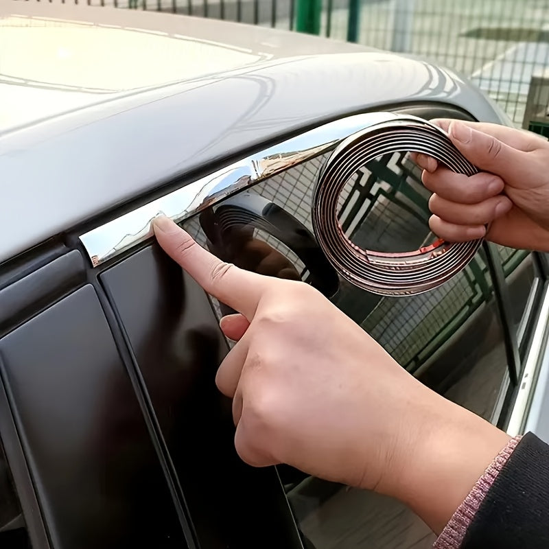 Tiras decorativas para ventanas de coche, acabado plateado, moldura de vehículo, cromo
