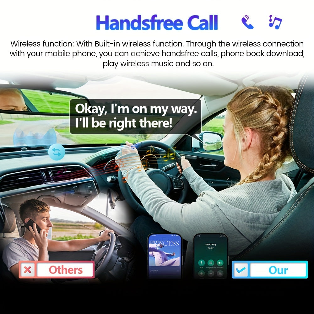 Reproductor de MP3 para coche de 12V con control remoto, radio FM, USB, SD, AUX y control por voz