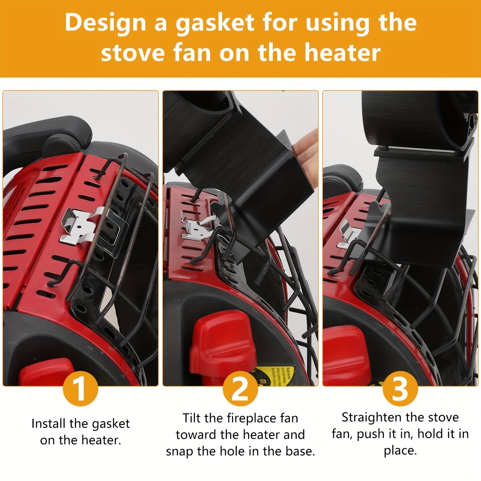 Wood Burning Stove Fan 4-Blade Heat Powered Silent Motor for Gas Pellet Log Stoves