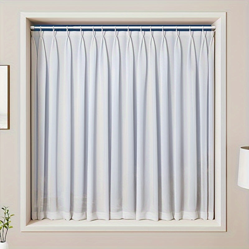 White Adjustable Curtain Rod for Doors and Windows with Spring Telescopic Feature