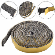Black Flat Stove Rope Self-Adhesive Seal for Fireplace Doors and Air Purifiers