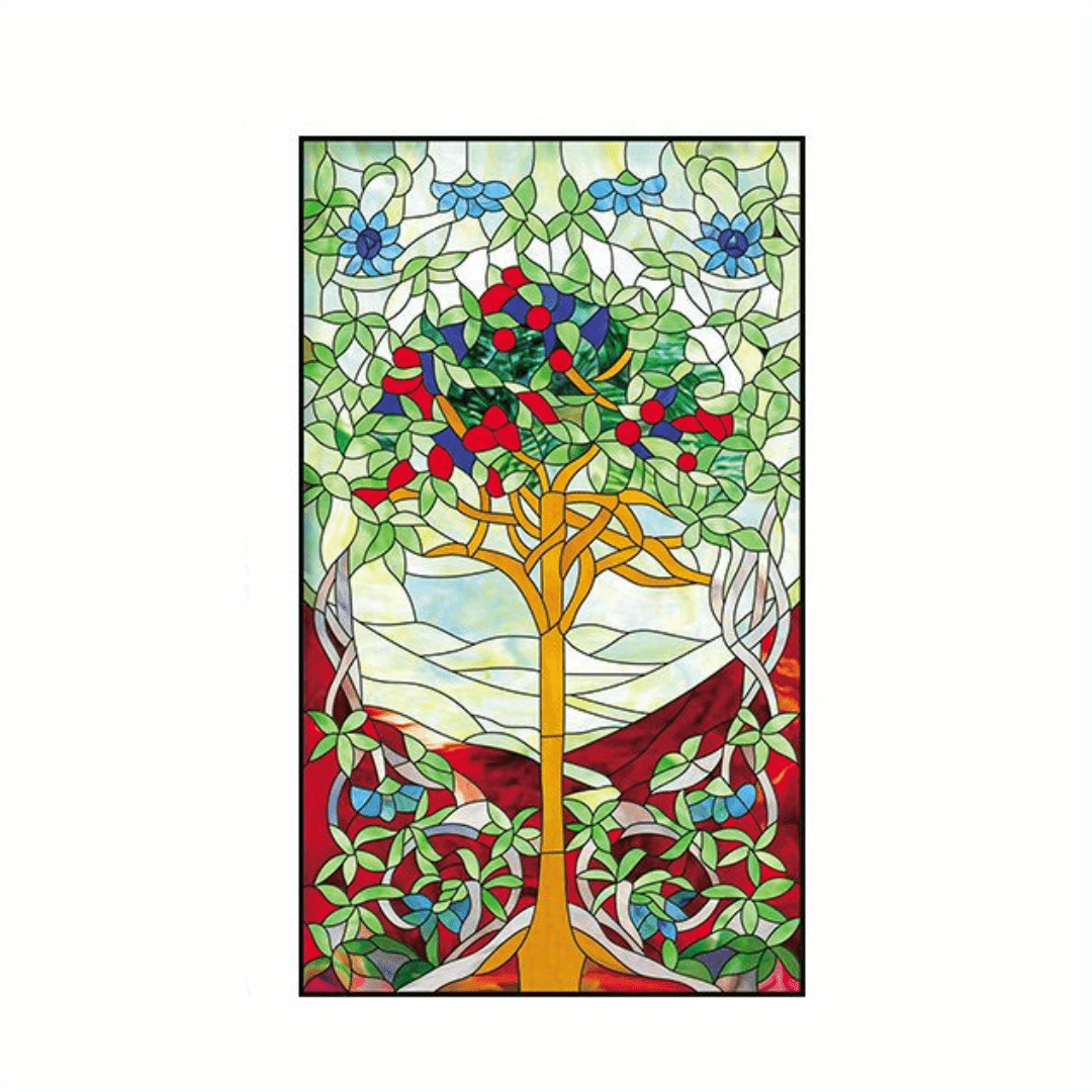European Retro Stained Glass Window Decals for Privacy and Decoration