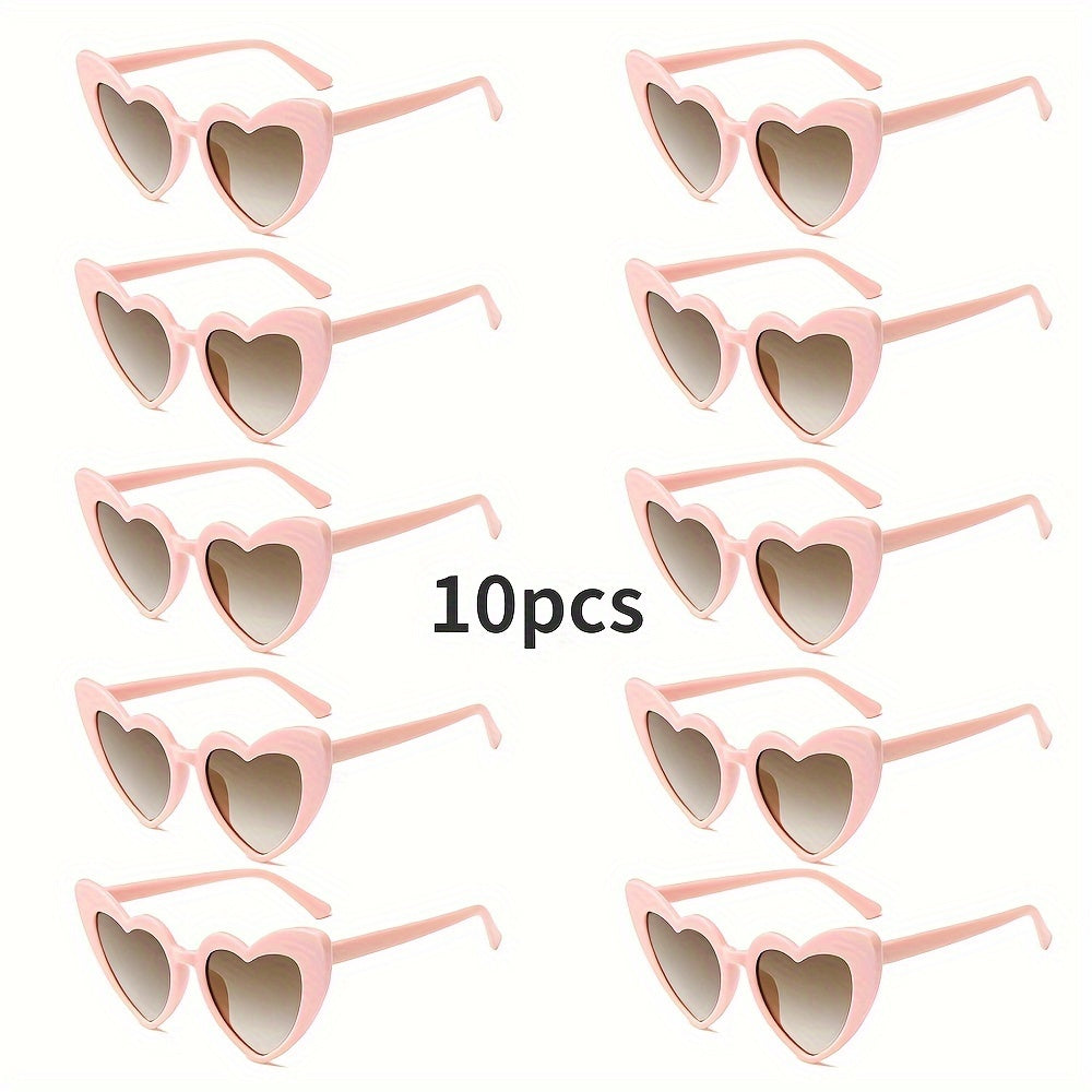 Set of 10 Heart-Shaped Fashion Glasses for Men and Women Stylish Decorative Eyewear for Weddings Parties Dances Valentine