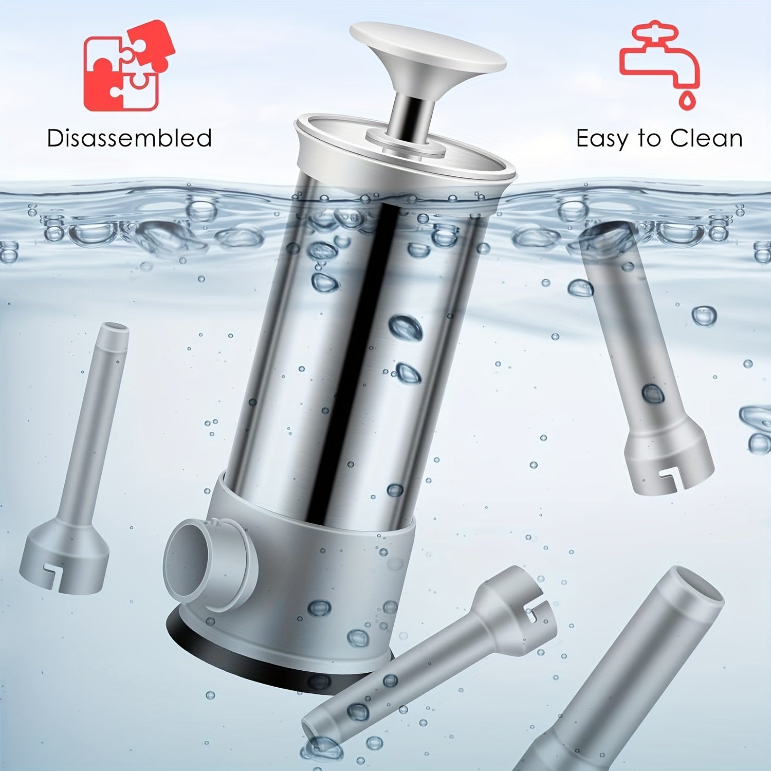 Stainless Steel Sausage Stuffer Machine with Tubes Manual Salami Maker Kitchen Tool