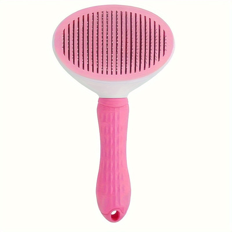 Pet Hair Removal Brush with Stainless Steel Bristles and Detangling Comb for Dogs and Cats